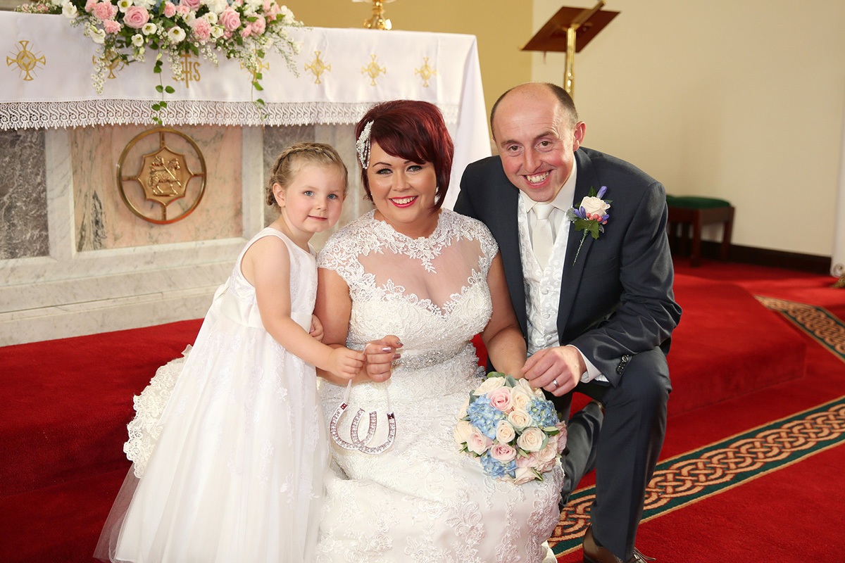 Bride, Groom and flower girl